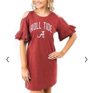 NWT, Gameday Couture, Roll Tide Alabama Cold Shoulder T-shirt Dress, size M